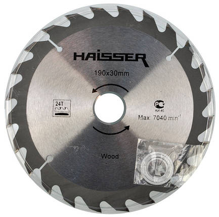 Пиляльний диск для дерева Haisser 190х30 24 зуб — 1 шт., фото 2