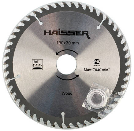 Пиляльний диск для дерева Haisser 190х30 50 зуб — 1 шт., фото 2
