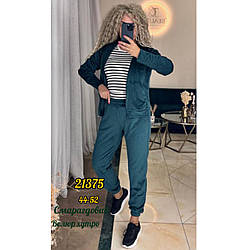 Жіночий велюровий костюм на хутрі Розміри: 44,46,48,50,52 (31147-1)