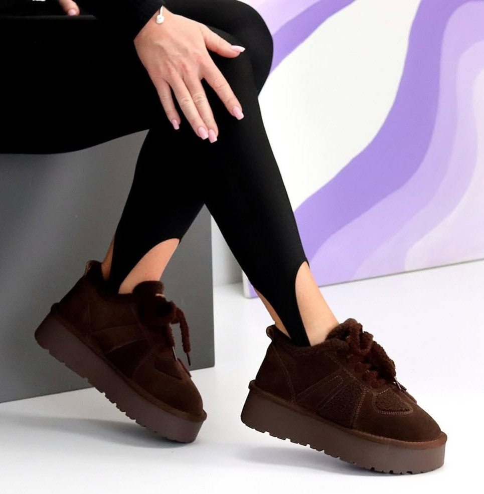 Стильні уггі жіночі зимові коричневі (A3305), фото 1