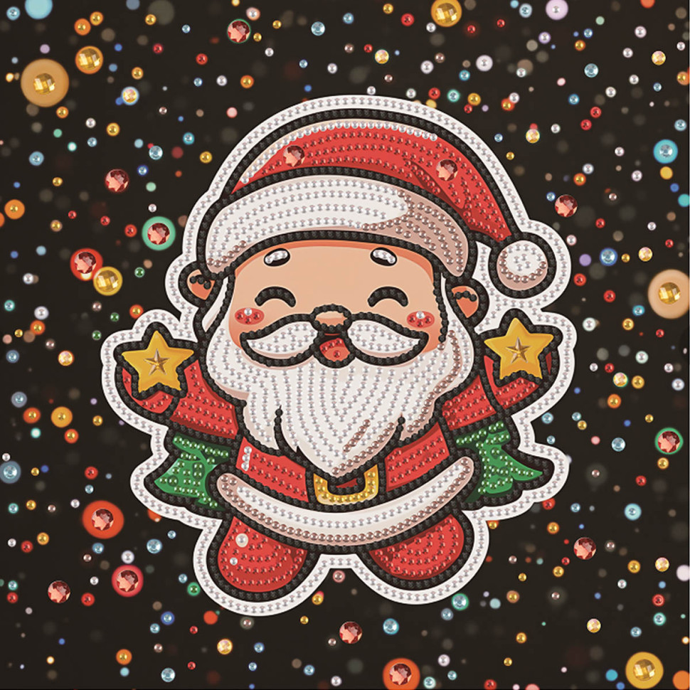 Алмазна мозаїка "Милий Санта" DBS52209 неповна викладка 25х25 см, фото 1