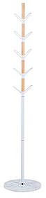 Вішалка підлогова АКЛАС Тополі VKY-6015W (Дерево бук/ метал білий)
