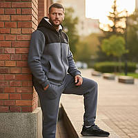 Чоловічий теплий костюм на флісі з хутром Сірий 48/50