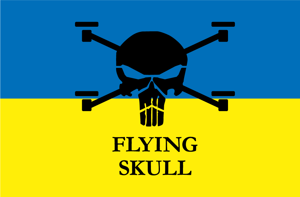 Прапор «Flying Skull, синьо-жовтий», фото 1