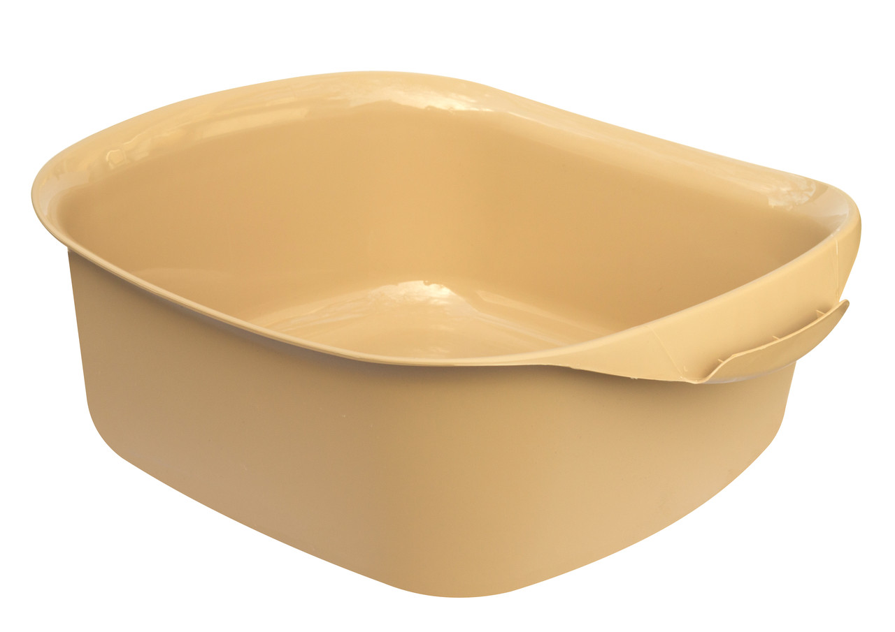 Таз пластиковий 15 літрів квадратний з ручками капучино 46*39*15,5 см (ПолімерАгро)