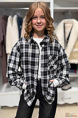 ОПТОМ Упаковка (158-164-170-176) Сорочка в чорно-білу карту для дівчинки No name 1111000065940