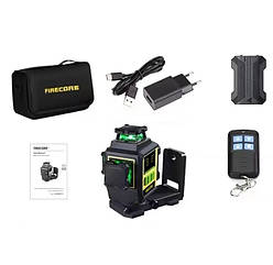 Лазерний рівень Firecore F95T-XG 3D (12 ліній) 4000 мА 360 нівелір (Зелений промінь)