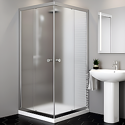 Душова кабіна 80x80 без піддону Shower Titan square розсувна для душу квадратна матове скло 5мм TTN-162