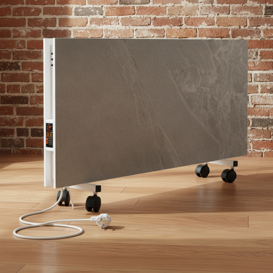 Подвійний керамічний обігрівач c програматором Flyme 1200PW сірий кварц, фото 1