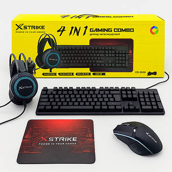 Комплект Клавіатура + Миша + Килимок + Навушники XSTRIKE XS-2030 / Ігровий набір для геймера