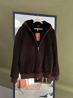 Кашемірова куртка Loro Piana коричневого кольору з хутром бобра