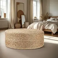 Пуф ручної роботи Banno Elipse 58 × 22 см, стиль Boho, бежевий колір