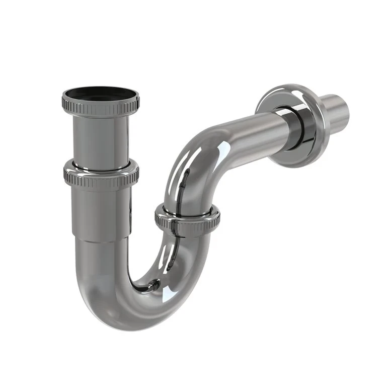 Сифон із хромованої латуні AlcaPlast d32, з накидною гайкою 5/4 A432, фото 1