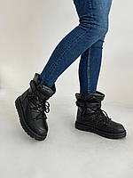 Дутики жіночі чорні на липучці 37 38 39 40 розмір