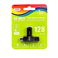 Флешка XO DK12 Type-C, USB 3.2, 128GB, срібляста