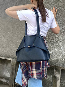 Жіноча сумка "Флай" натуральна шкіра,синя флотар