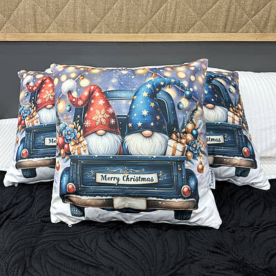 Подушка (45x45см) декоративна одностороння Decorator з Різдвяним принтом (84-192)