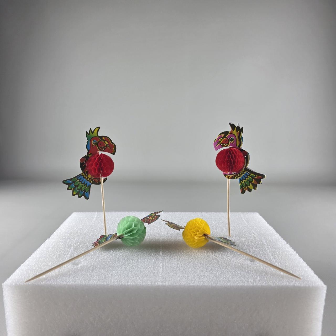 Шпилька для фруктів і десертів "Папуга" 100шт 10см (1 пач.), фото 1