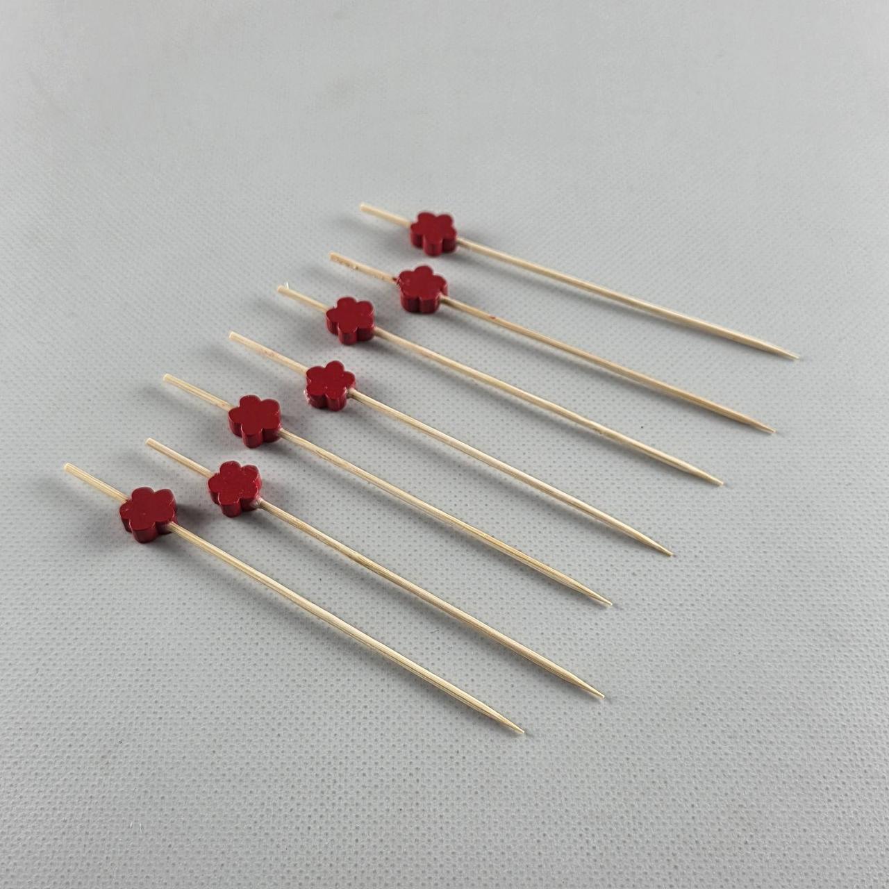 Шпажка для прикрашання страв 12 см Квітка " 100 шт (1 пачка), фото 1