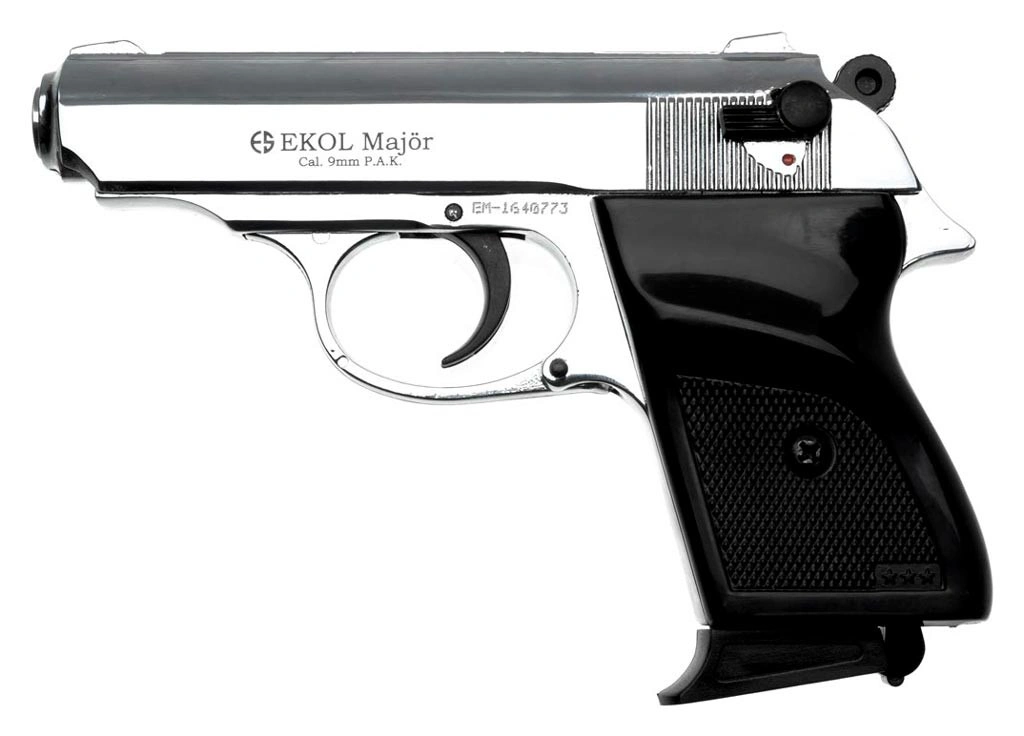 Стартовий пістолет Ekol Major shiny chrome (Walther PPK)