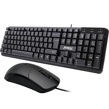 Комплект дротова клавіатура та мишка, від USB, JEDEL G18 / Комп'ютерна мишка / Клавіатура з мишкою