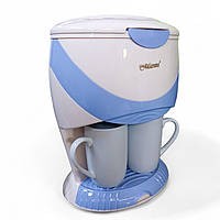 Кавоварка крапельна біла з блакитним 600 Вт 0,4 л Maestro MR-402_White