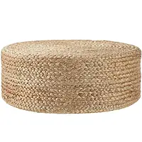 Пуф ручної роботи Banno Elipse 58 × 22 см, стиль Boho, бежевий колір