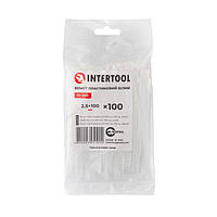 Хомут пластиковий 2,5*100 мм, білий, 100 од. INTERTOOL TC-2510
