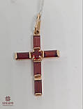 Золотий Хрестик зі вставкою цирконій, фото 2