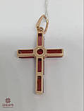 Золотий Хрестик зі вставкою цирконій, фото 3