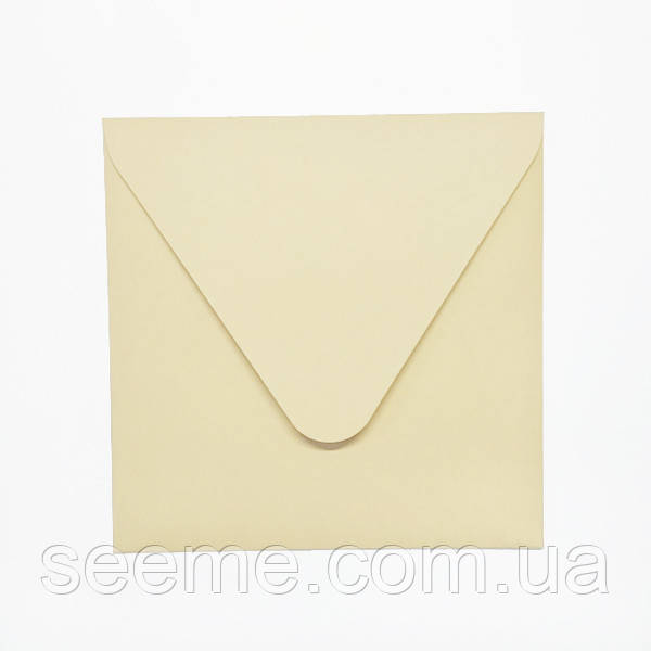 Конверт 105x105 мм, колір ванільний, КОМПЛЕКТ 10 шт., фото 1