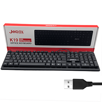 Провідна клавіатура, від USB, 1,5 м, JEDEL K19 / Клавіатура для комп'ютера / Клавіатура для ПК / Комп'ютерна клавіатура