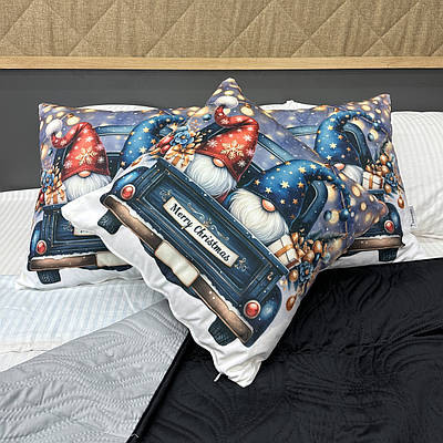 Подушка (45x45см) декоративна двостороння Decorator з Різдвяним принтом (84-194)