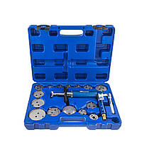 Пневматичний інструмент для розведення гальмівних поршнів з набором адаптерів (15 шт.) Falcon F10109