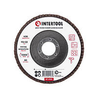 Диск шліфувальний пелюстковий 115*22 мм, K36 INTERTOOL BT-0103