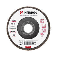Диск шліфувальний пелюстковий 115*22 мм, K120 INTERTOOL BT-0112