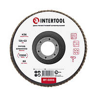 Диск шліфувальний пелюстковий 125*22 мм, K36 INTERTOOL BT-0203