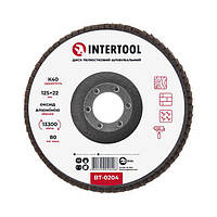 Диск шліфувальний пелюстковий 125*22 мм, K40 INTERTOOL BT-0204