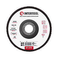 Диск шліфувальний пелюстковий 125*22 мм, K100 INTERTOOL BT-0210