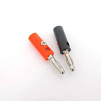 Щуп короткий "банан" під гвинт пари чорний + червоний