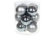 Уцінка!! Набір ялинкових кульок 4 см, колір — сталевий синій, 12 шт.: глянець і матовий — по 6 шт.