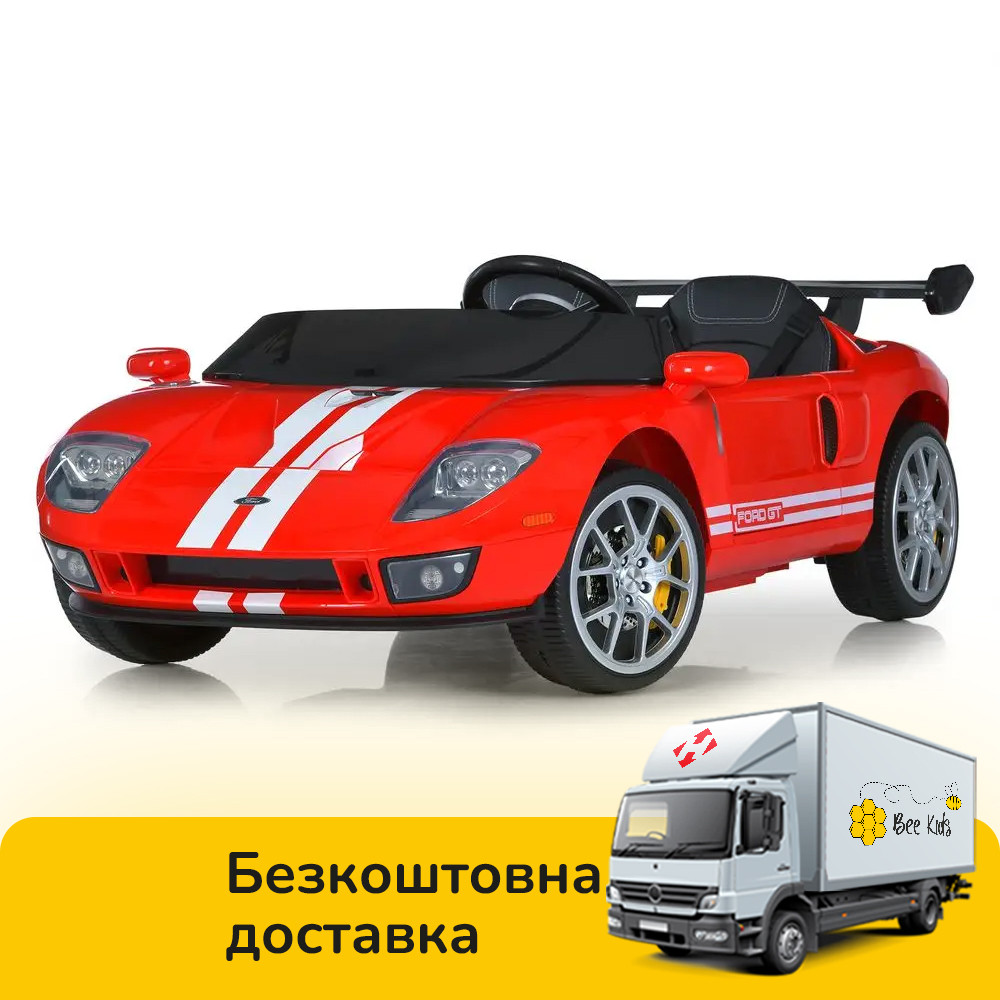 Електромобіль дитячий Ford GT (р/к, 4мотори90W, 1акум24V7AH, світло, музика, EVA, USB, BLUETOOTH) Bambi M 6107EBLR-3(24V) Червоний, фото 1