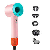 Фен стайлер для волосся 5 в 1 Supersonic Premium 1600 Вт 5 насадок 3 режими швидкості Рожевий PH770PBL