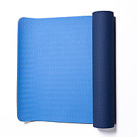 Килимок для йоги нековзкий 173×58 см Синій HP-42-10BL