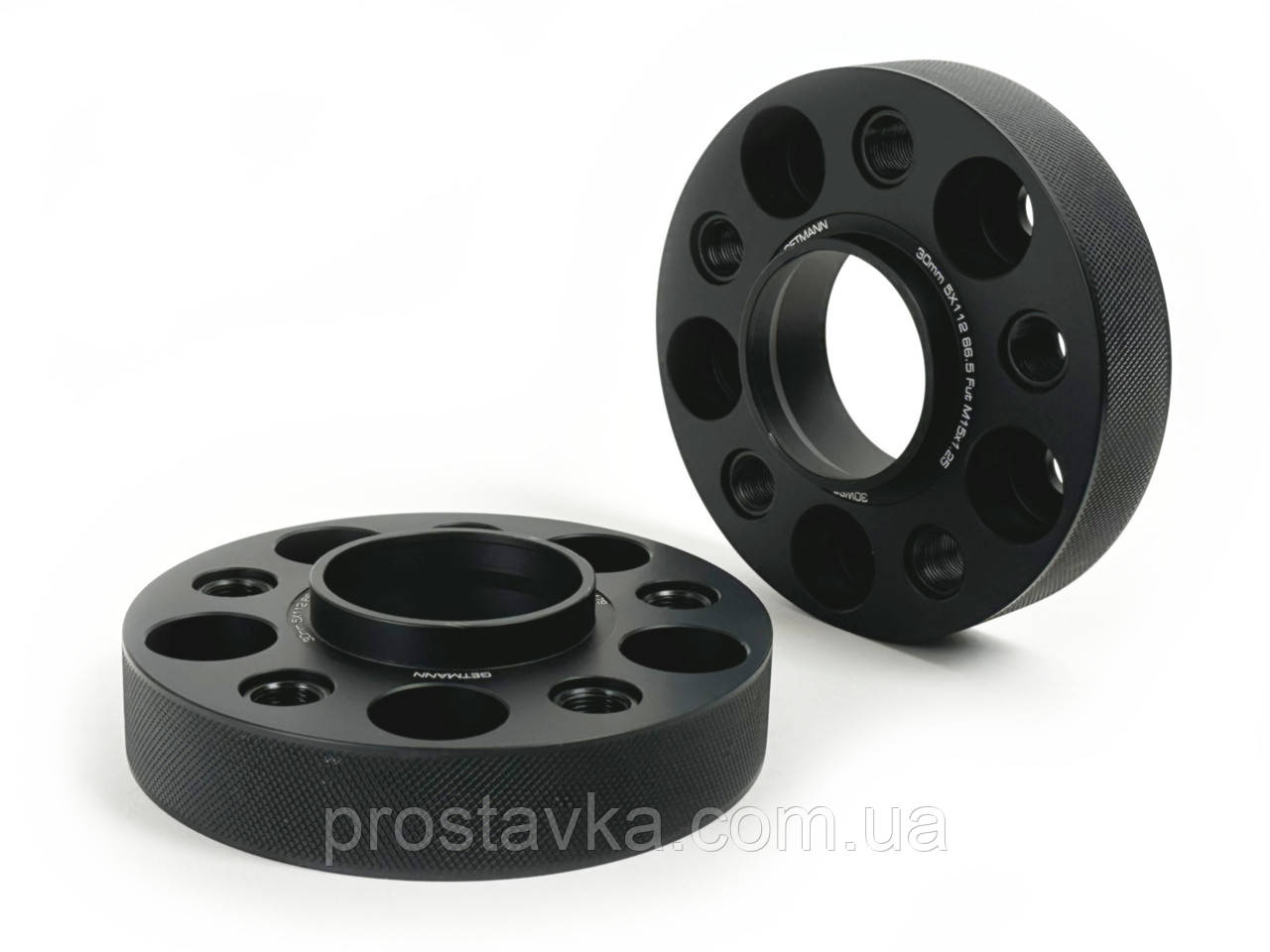 Проставка-адаптер із напр. GETMANN | Проставка 30 мм 5/112-66.6 Футорки 15х1.25 Кована Чорна, фото 1