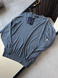 Трикотажний светр Dolce Gabbana сірого кольору з логотипом DG з вовни