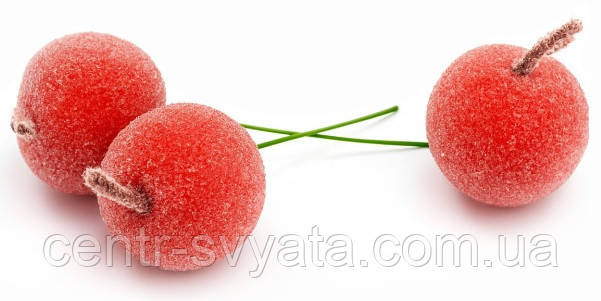 Яблуко пінопластове червоне в цукрі на шпажці 3х3,5 см