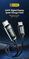 Essager USB 2.0 PD240W 1м кабель з дисплеєм Type-C-Type-C nylon