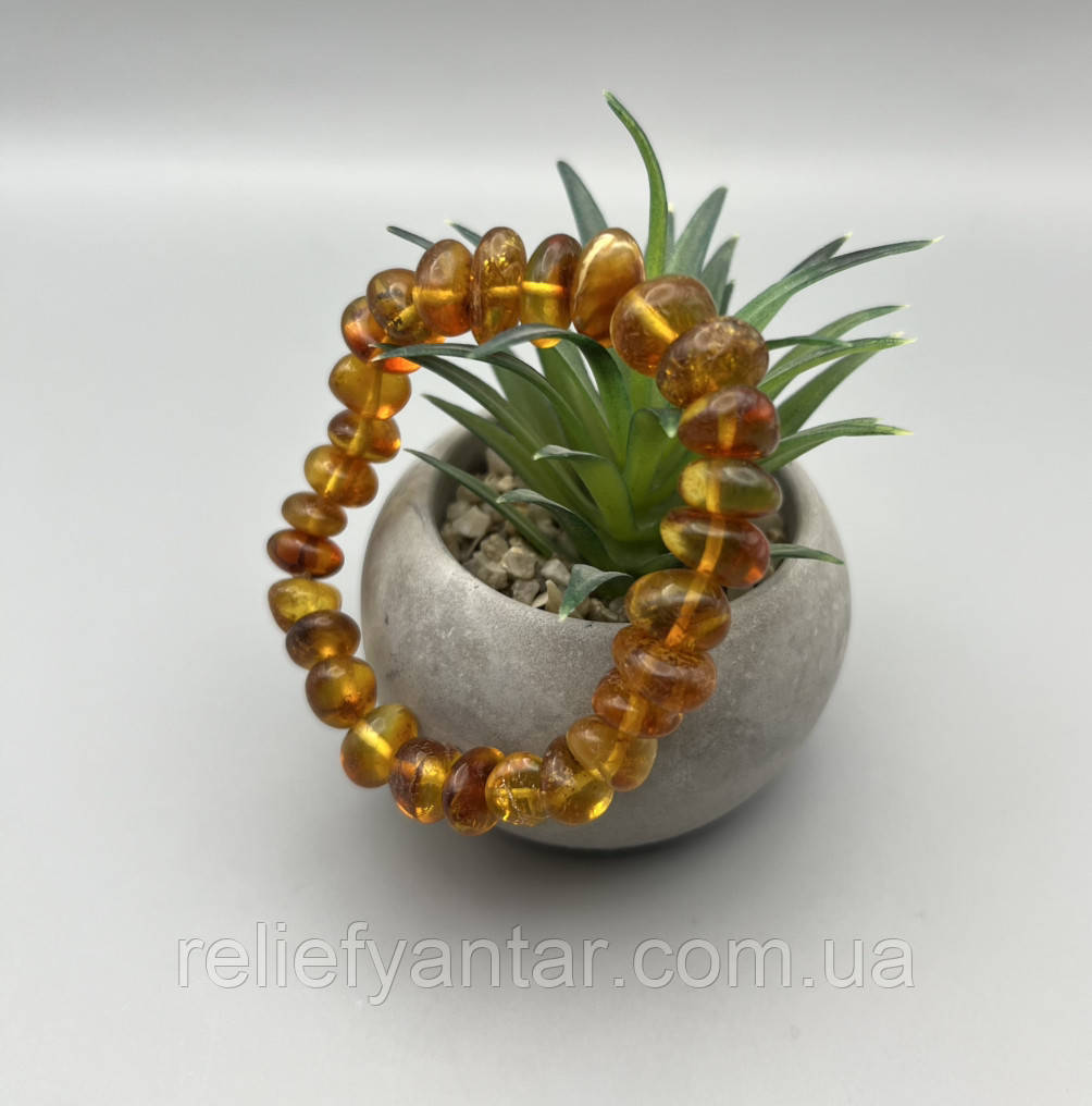 Браслет із натурального бурштину полірованого, фото 1