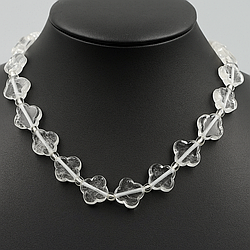 Гірський кришталь конюшина 11х11 намисто, 0695ОГ